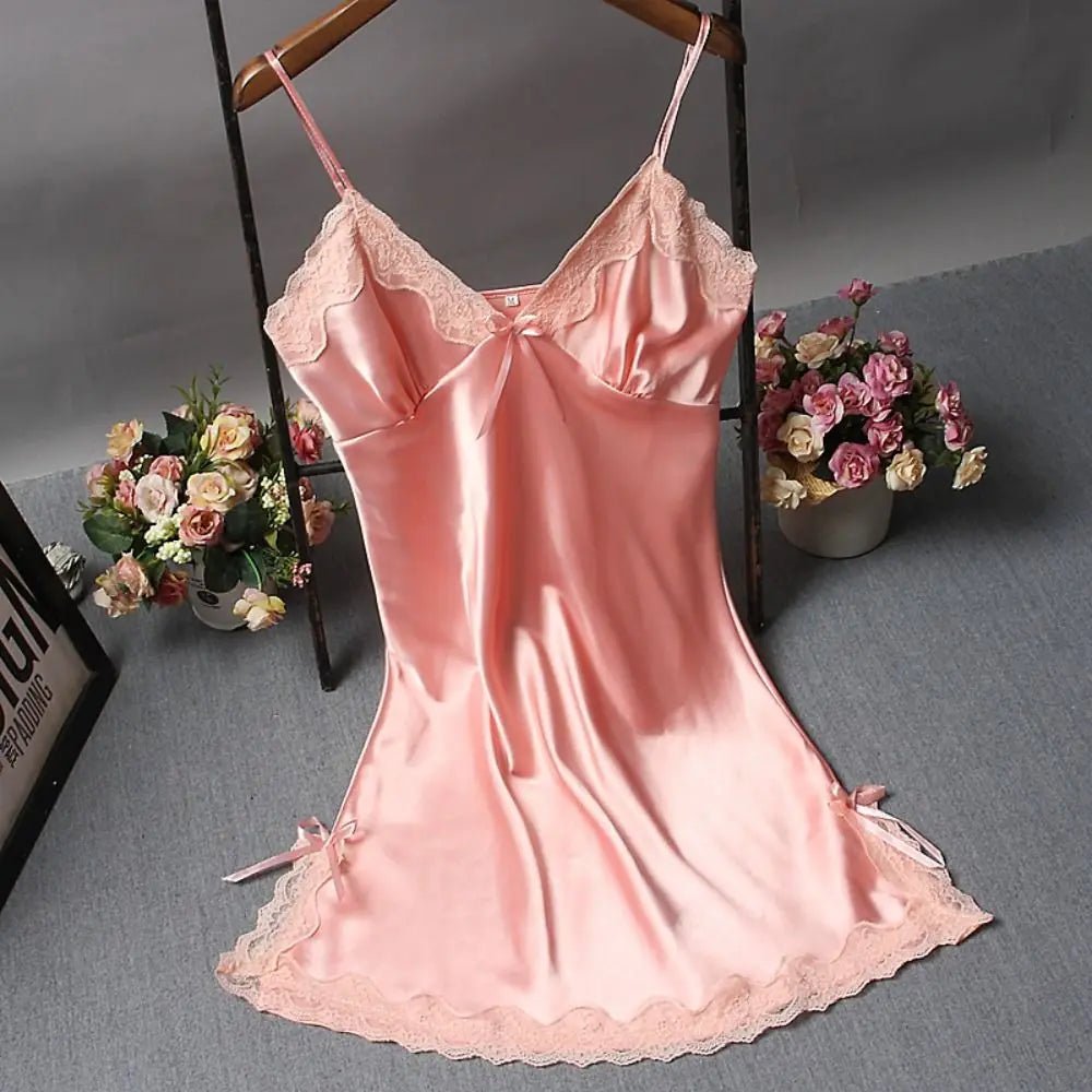 Lace-Patchwork Camisole Nightdress - Luzilly Bridal & Apparel