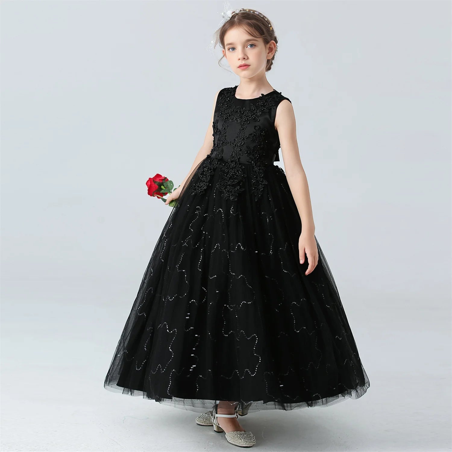 Lace Princess Girls Formal Party Dress - Luzilly Bridal & Apparel