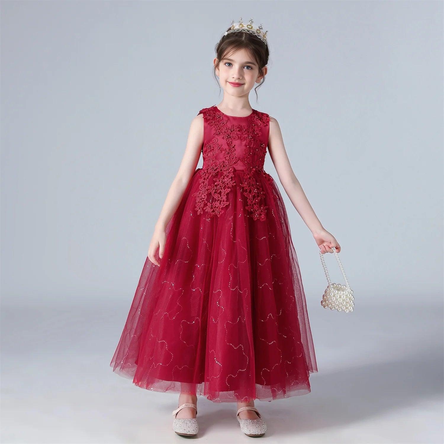 Lace Princess Girls Formal Party Dress - Luzilly Bridal & Apparel