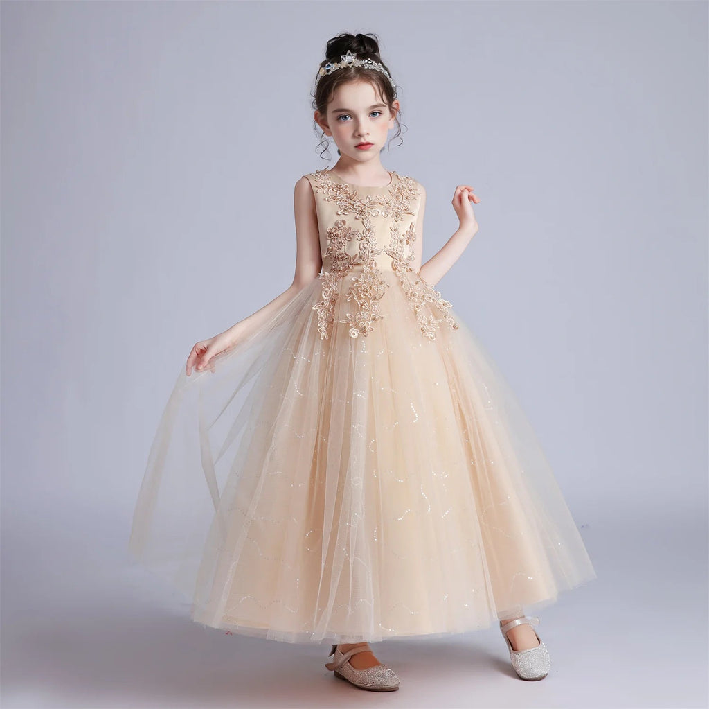 Lace Princess Girls Formal Party Dress - Luzilly Bridal & Apparel