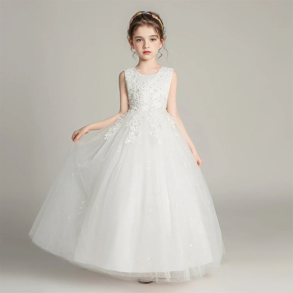 Lace Princess Girls Formal Party Dress - Luzilly Bridal & Apparel