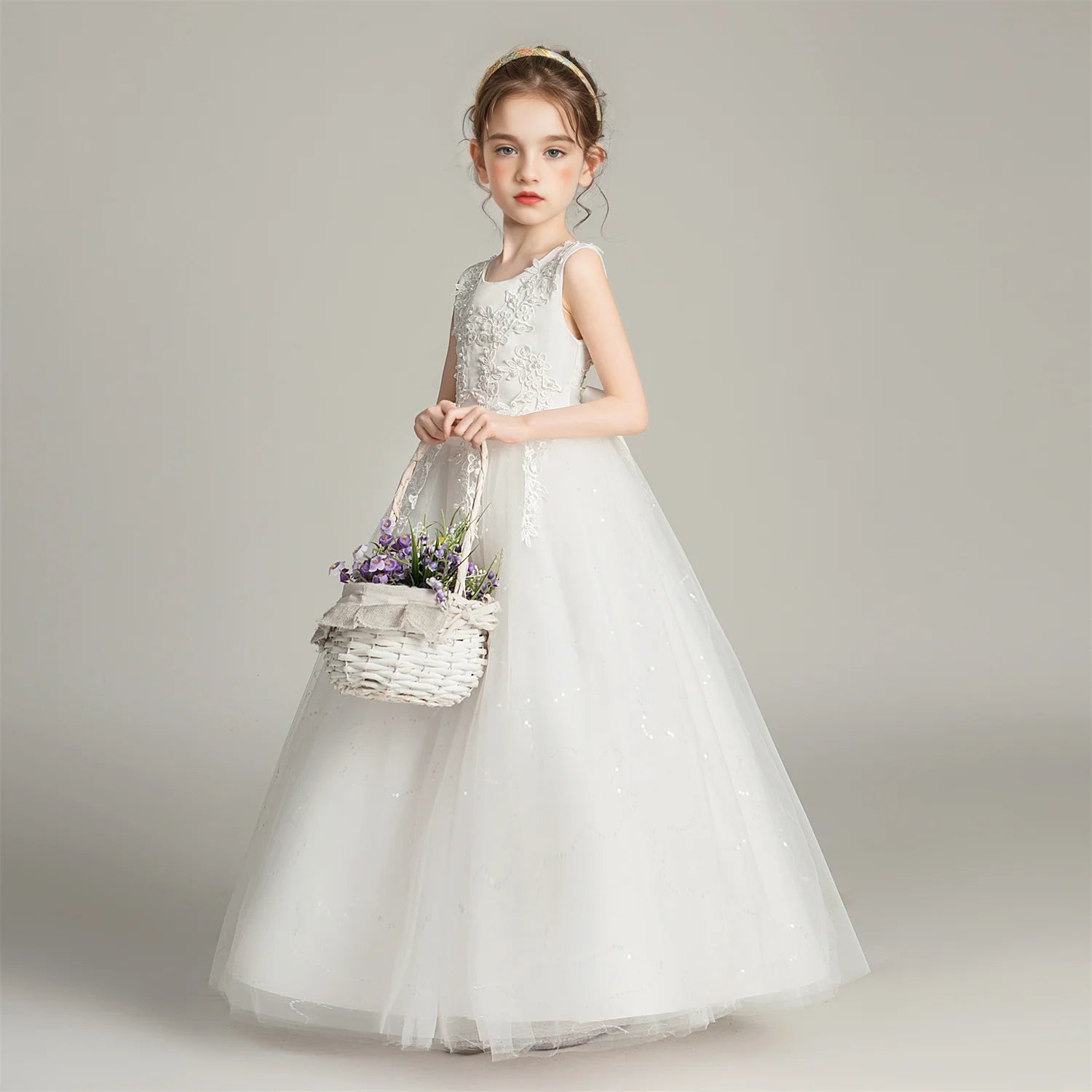 Lace Princess Girls Formal Party Dress - Luzilly Bridal & Apparel