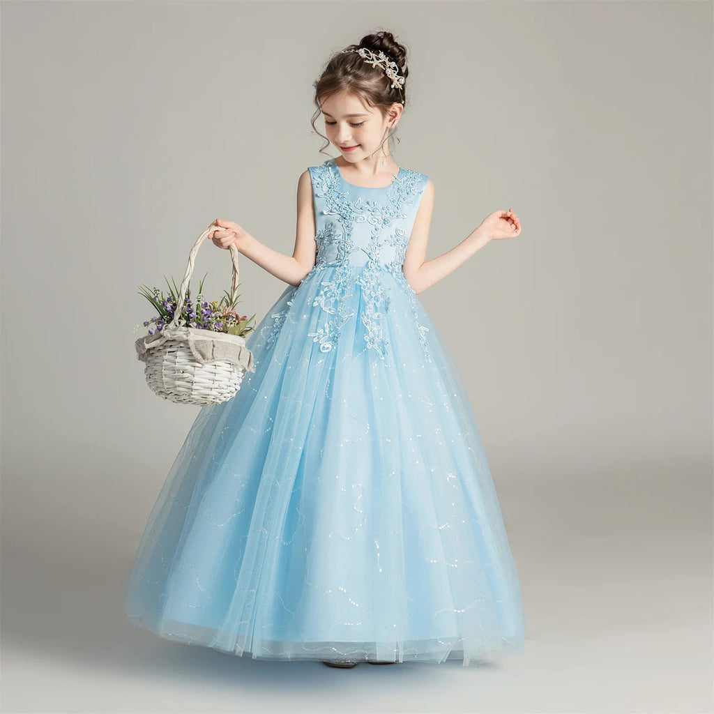 Lace Princess Girls Formal Party Dress - Luzilly Bridal & Apparel