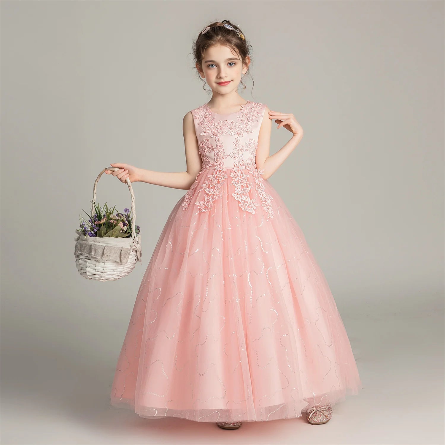 Lace Princess Girls Formal Party Dress - Luzilly Bridal & Apparel