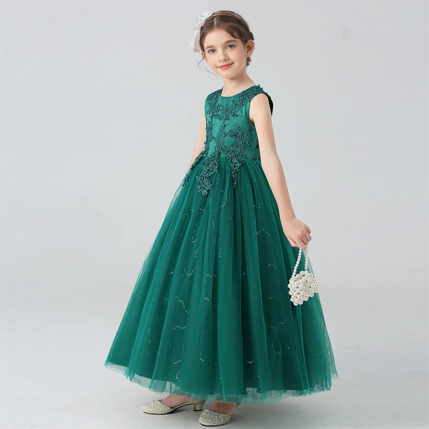 Lace Princess Girls Formal Party Dress - Luzilly Bridal & Apparel