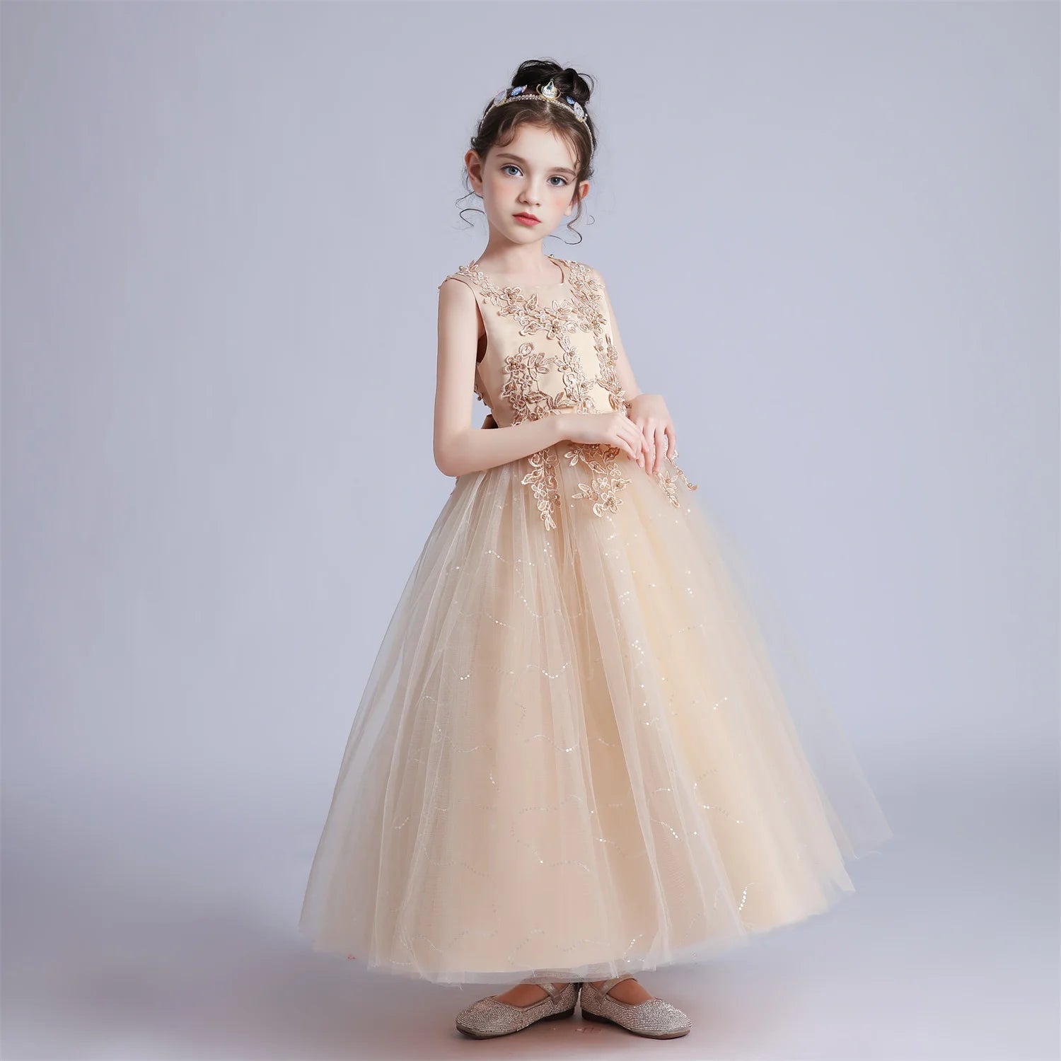 Lace Princess Girls Formal Party Dress - Luzilly Bridal & Apparel