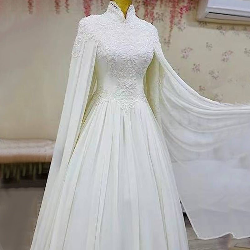 Lace Slim Long Sleeve Fishtail Wedding Dress - Luzilly Bridal & Apparel