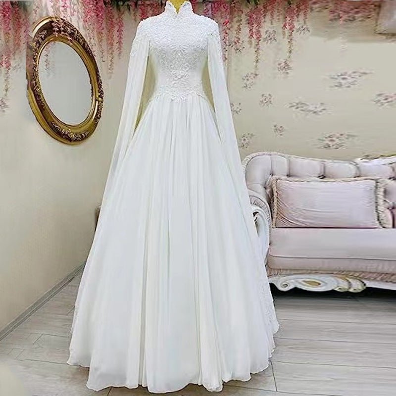 Lace Slim Long Sleeve Fishtail Wedding Dress - Luzilly Bridal & Apparel
