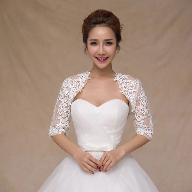 Lace Vest Long Sleeve Wedding Dress Vest Wedding Small Coat - Luzilly Bridal & Apparel