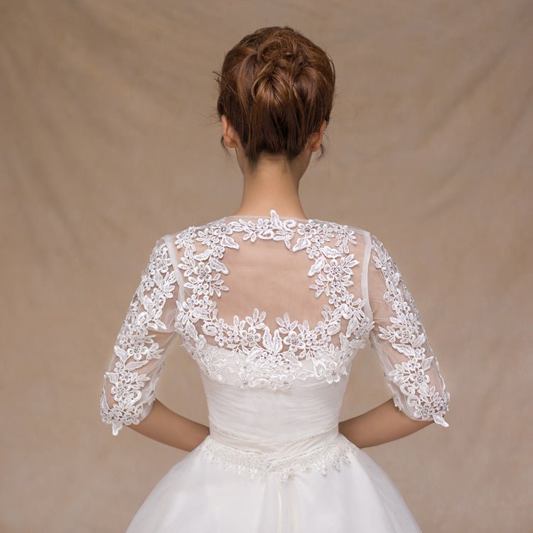 Lace Vest Long Sleeve Wedding Dress Vest Wedding Small Coat - Luzilly Bridal & Apparel