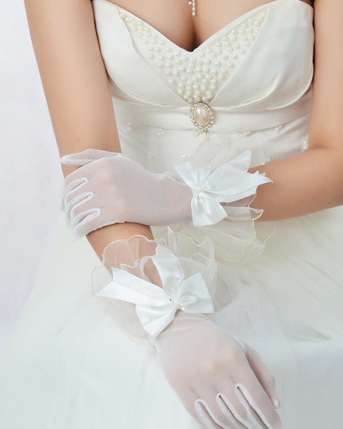 Lace Wedding Bridal Wedding Dress Evening Gloves - Luzilly Bridal & Apparel
