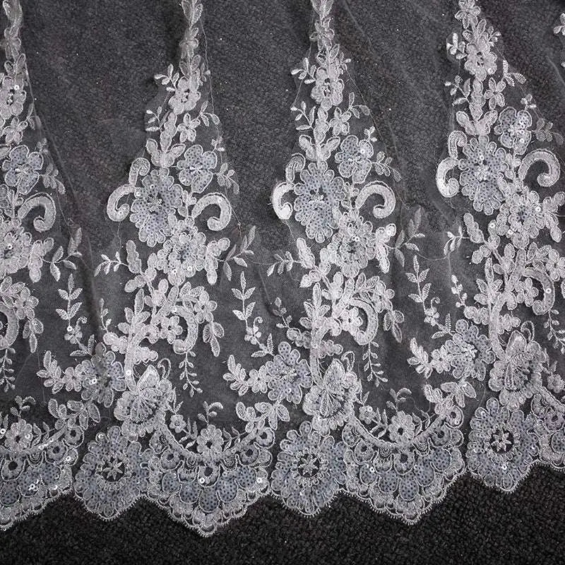 Floral Lace Cathedral Veil with Train