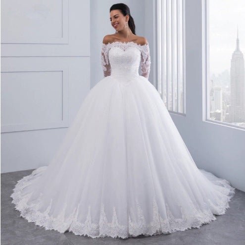 Lace Wedding Dress with Long Train - Luzilly Bridal & Apparel