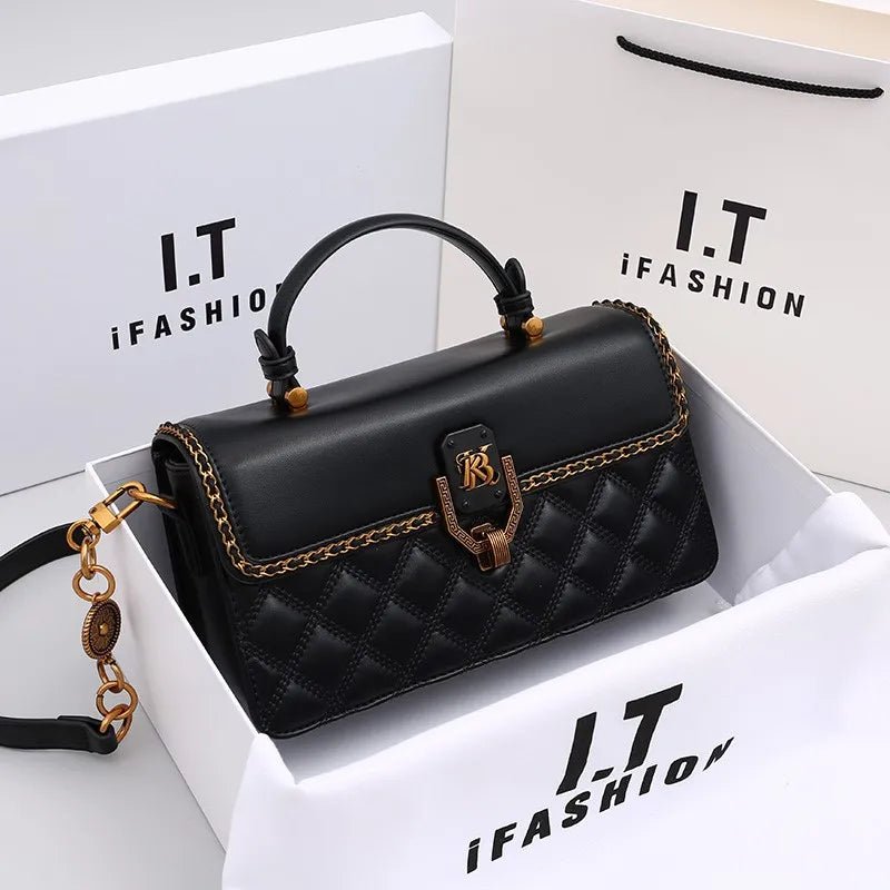 Ladies' Diamond Grid Handbag | New Autumn & Winter High-End Small Square Bag & Designer Crossbody Shoulder Bag - Luzilly Bridal & Apparel