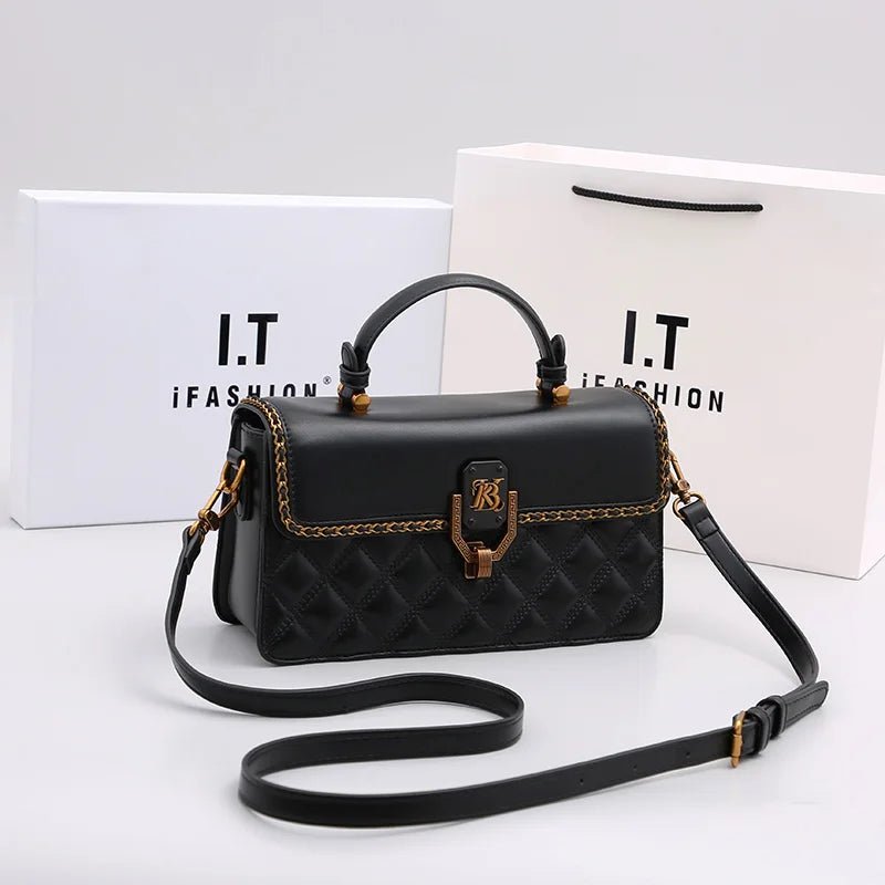 Ladies' Diamond Grid Handbag | New Autumn & Winter High-End Small Square Bag & Designer Crossbody Shoulder Bag - Luzilly Bridal & Apparel