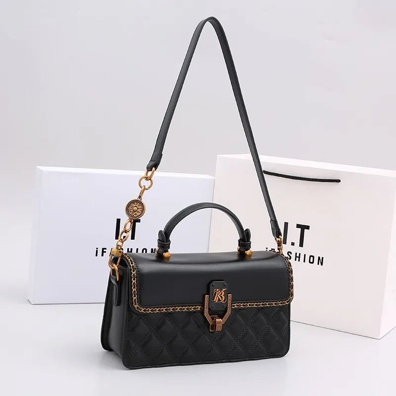 Ladies' Diamond Grid Handbag | New Autumn & Winter High-End Small Square Bag & Designer Crossbody Shoulder Bag - Luzilly Bridal & Apparel