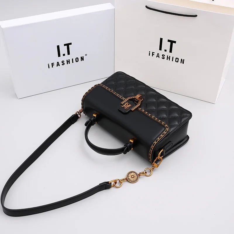 Ladies' Diamond Grid Handbag | New Autumn & Winter High-End Small Square Bag & Designer Crossbody Shoulder Bag - Luzilly Bridal & Apparel