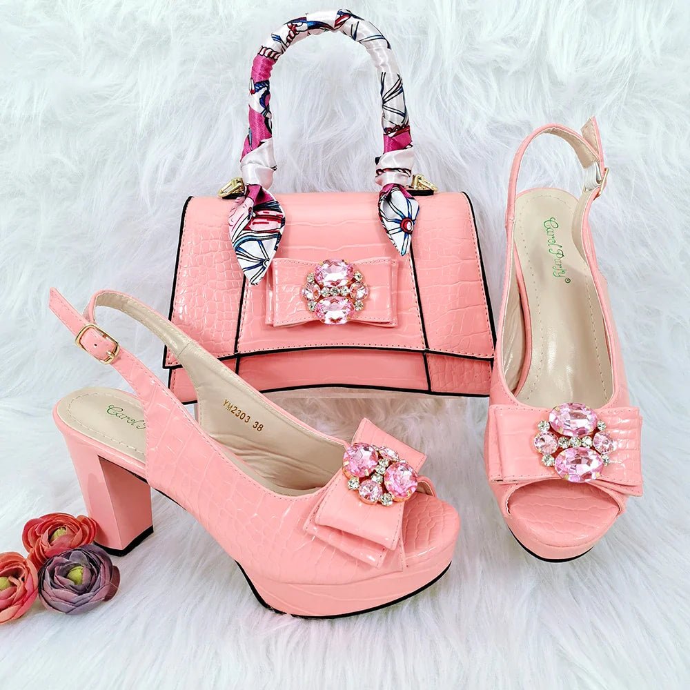 Ladies Shoes and Bag Set African Sets HFG1-29 - Luzilly Bridal & Apparel