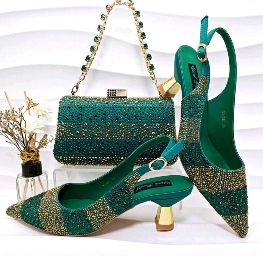 Ladies Shoes With Matching Bag Set- ED101 - Luzilly Bridal & Apparel