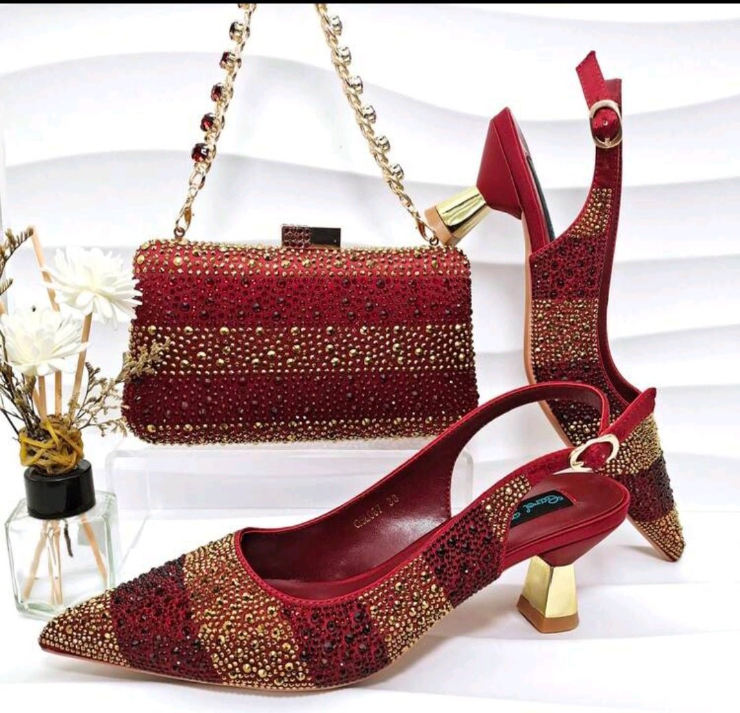 Ladies Shoes With Matching Bag Set- ED101 - Luzilly Bridal & Apparel