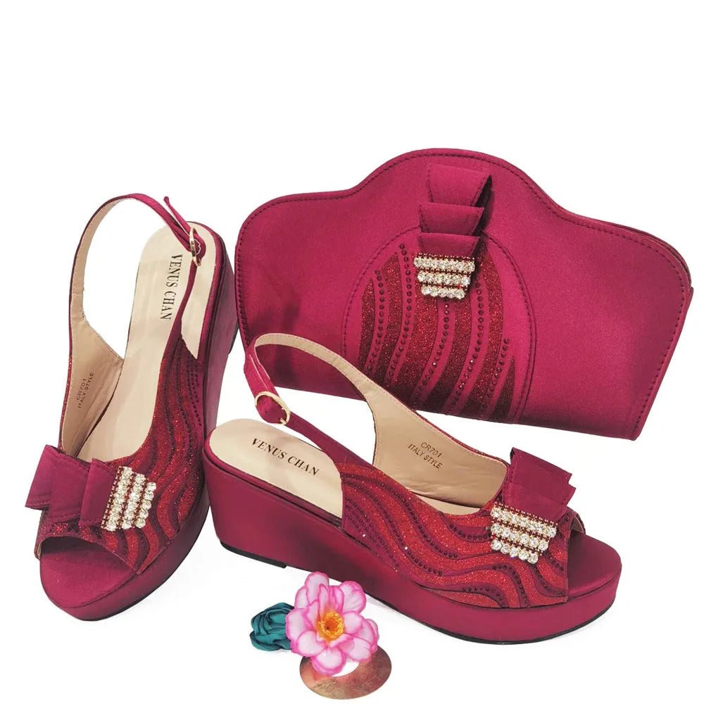 Ladies Shoes With Matching Bag Set for Party ED320 - Luzilly Bridal & Apparel