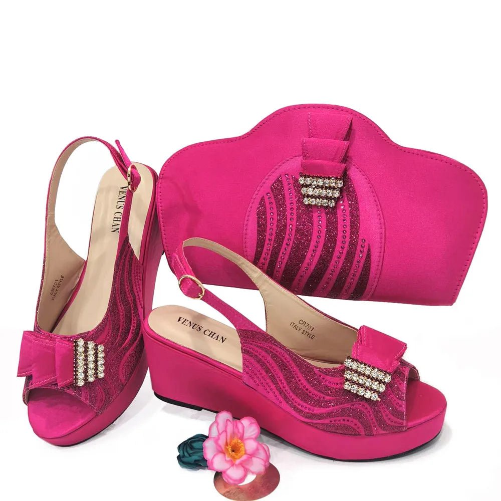 Ladies Shoes With Matching Bag Set for Party ED320 - Luzilly Bridal & Apparel