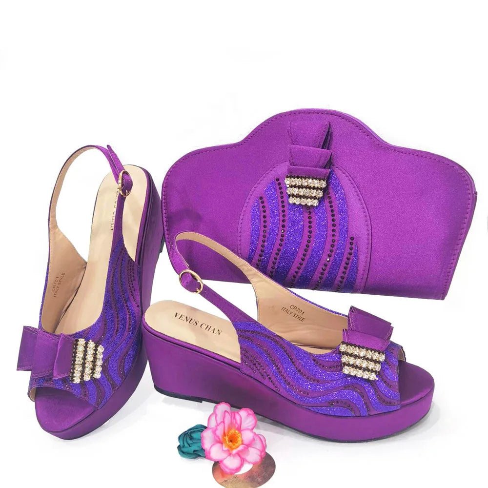 Ladies Shoes With Matching Bag Set for Party ED320 - Luzilly Bridal & Apparel