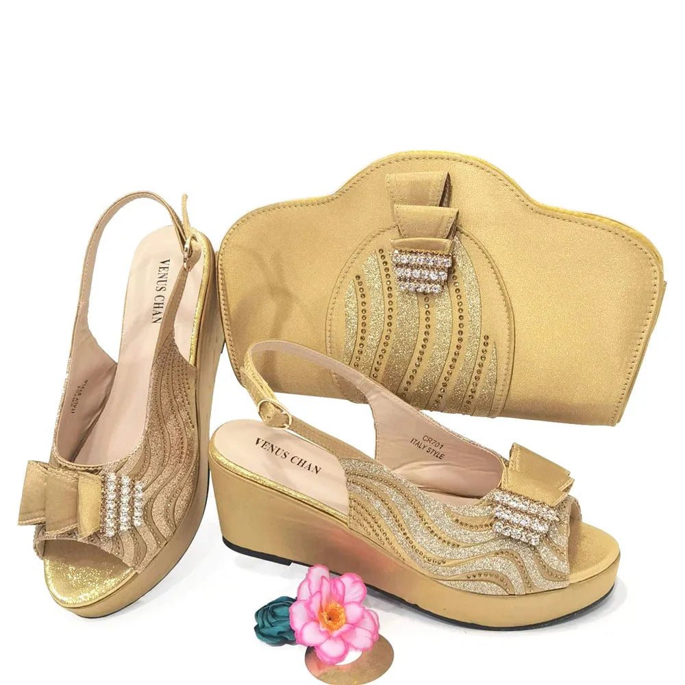Ladies Shoes With Matching Bag Set for Party ED320 - Luzilly Bridal & Apparel