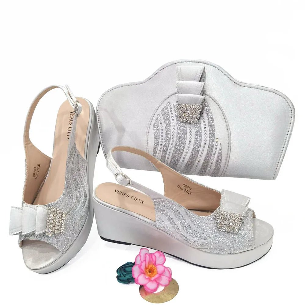 Ladies Shoes With Matching Bag Set for Party ED320 - Luzilly Bridal & Apparel