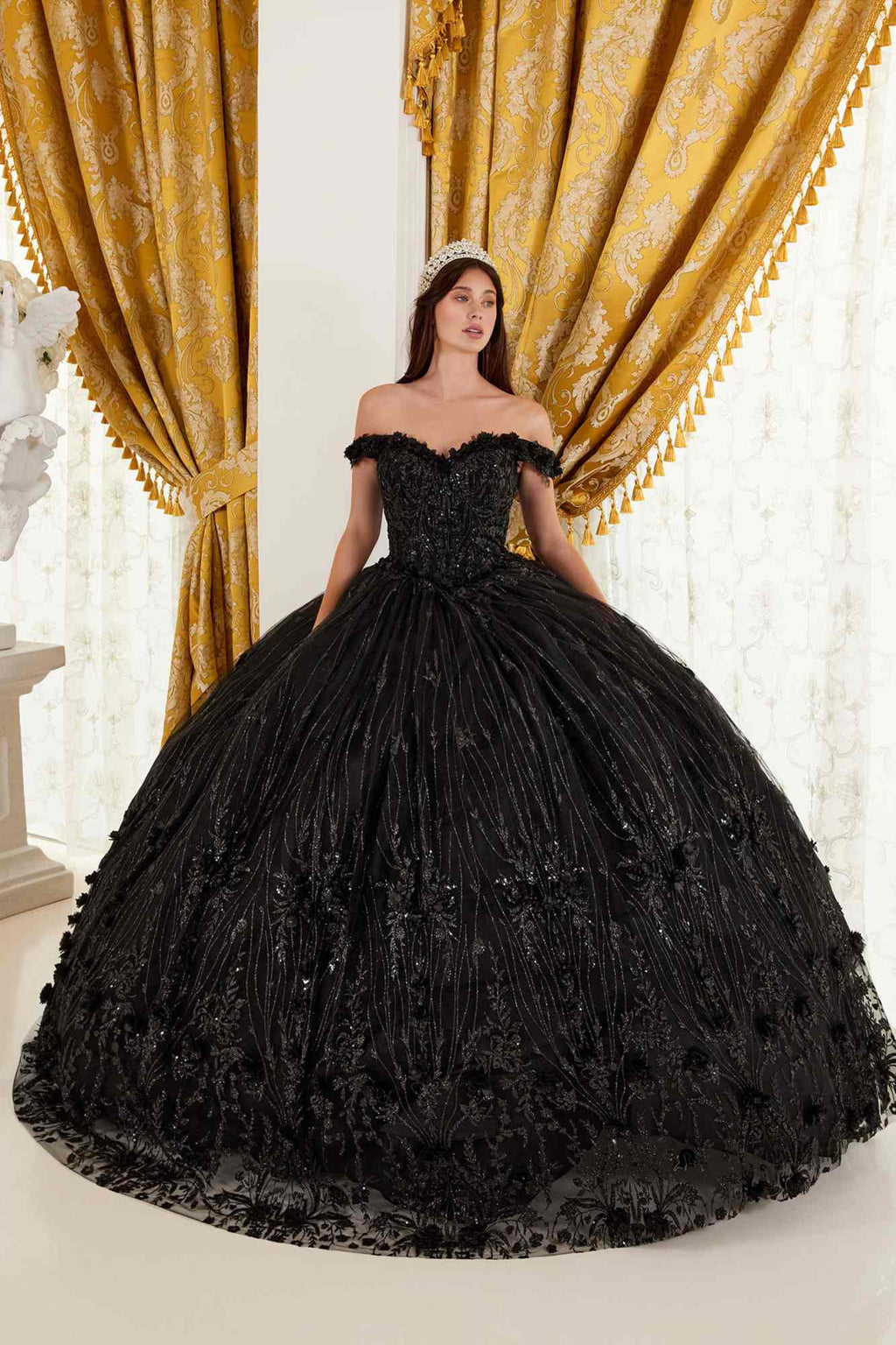 Ladivine 15704 Off the Shoulder Quinceanera Floral Ball Gown - Luzilly Bridal & Apparel