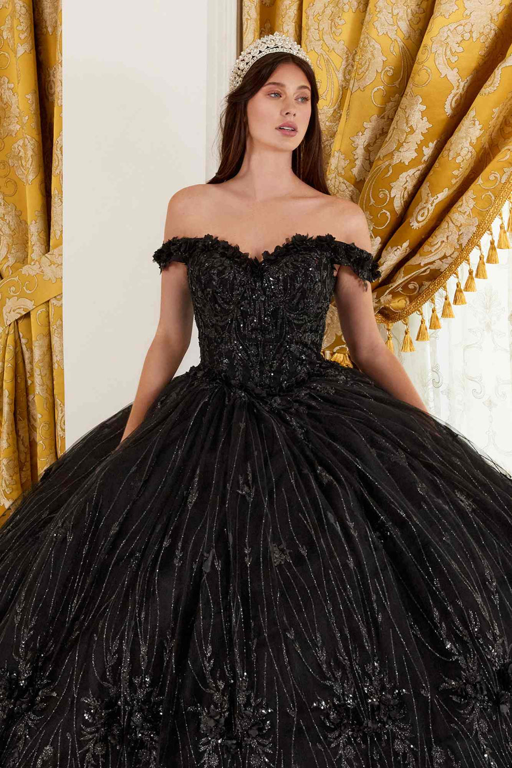 Ladivine 15704 Off the Shoulder Quinceanera Floral Ball Gown - Luzilly Bridal & Apparel