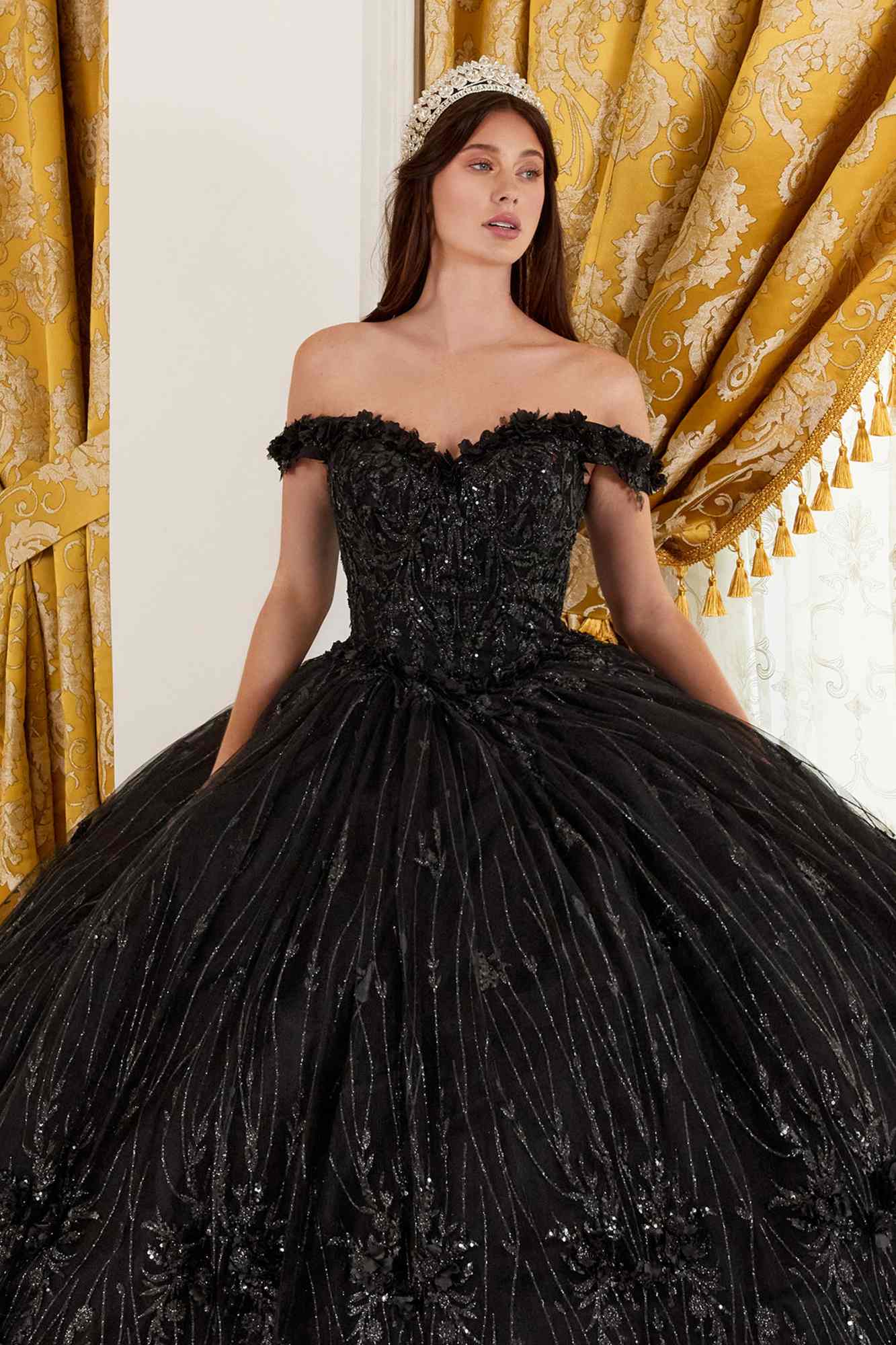 Ladivine 15704 Off the Shoulder Quinceanera Floral Ball Gown - Luzilly Bridal & Apparel
