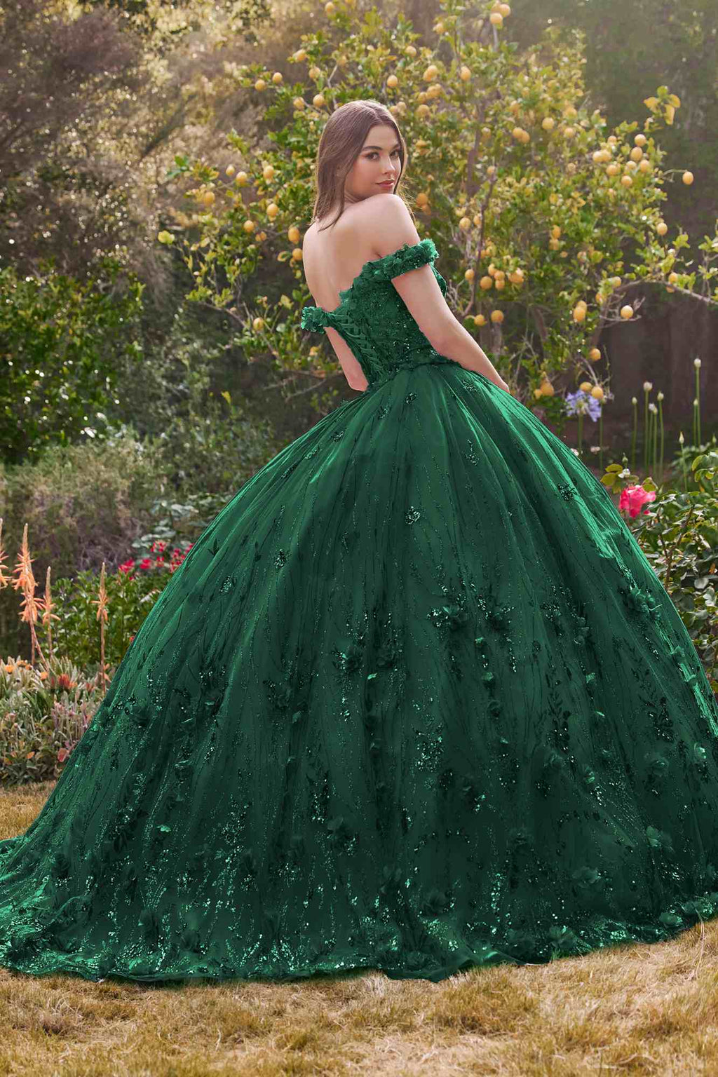 Ladivine 15704 Off the Shoulder Quinceanera Floral Ball Gown - Luzilly Bridal & Apparel