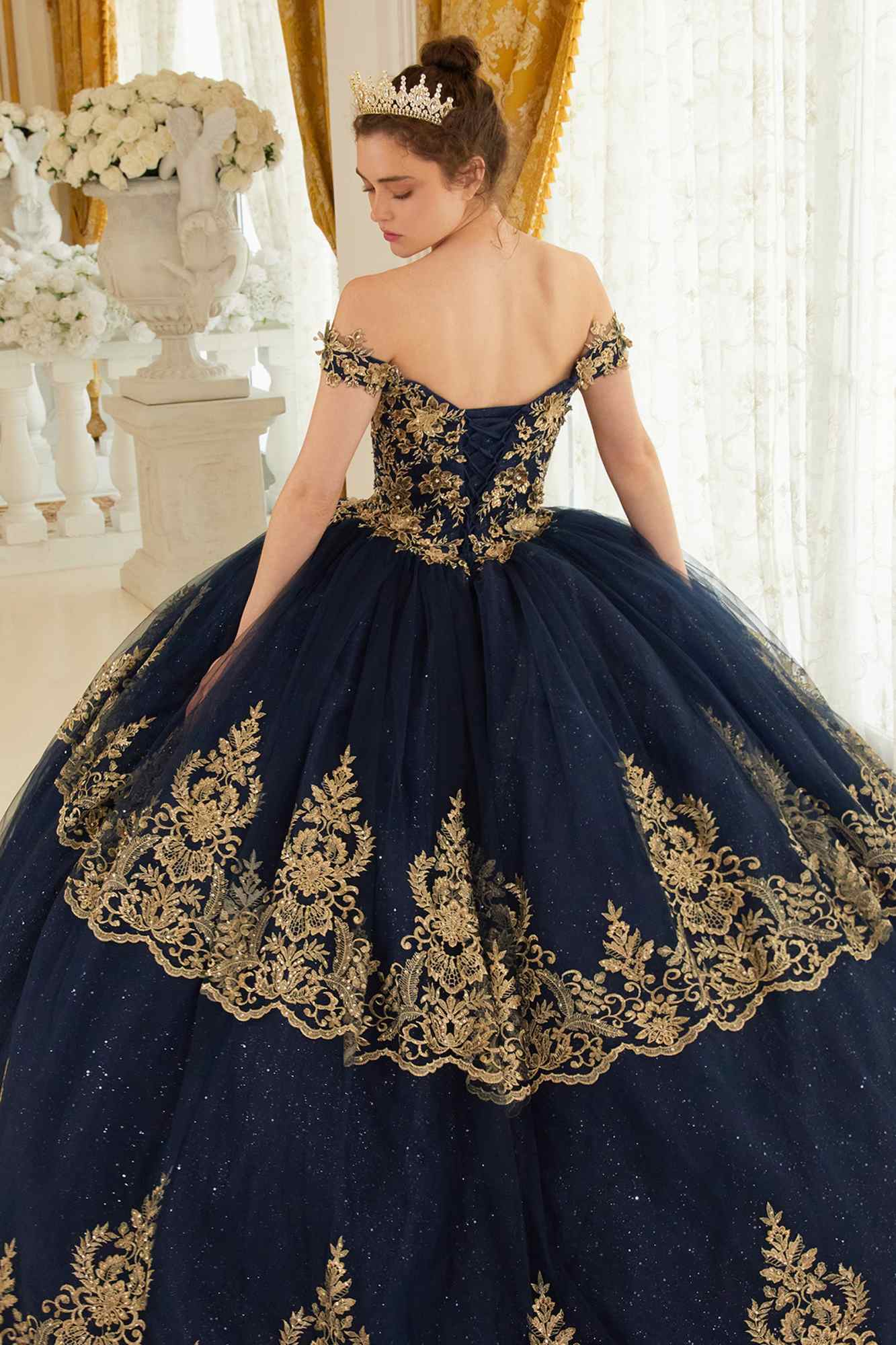 Ladivine 15705 Princess A-Line Off the Shoulder Ball Quinceanera Dress - Luzilly Bridal & Apparel