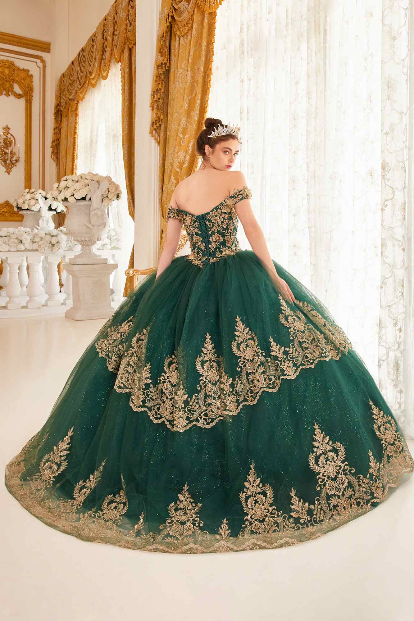Ladivine 15705 Princess A-Line Off the Shoulder Ball Quinceanera Dress - Luzilly Bridal & Apparel