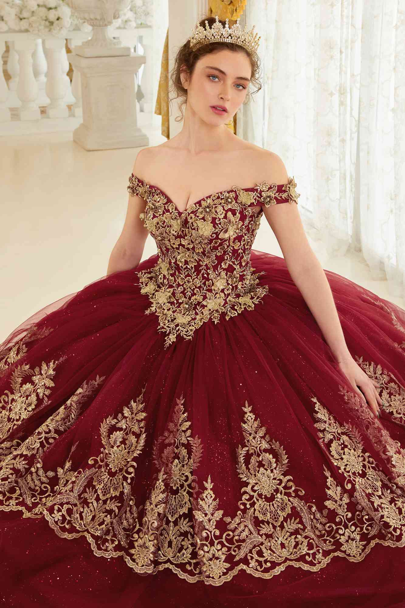 Ladivine 15705 Princess A-Line Off the Shoulder Ball Quinceanera Dress - Luzilly Bridal & Apparel