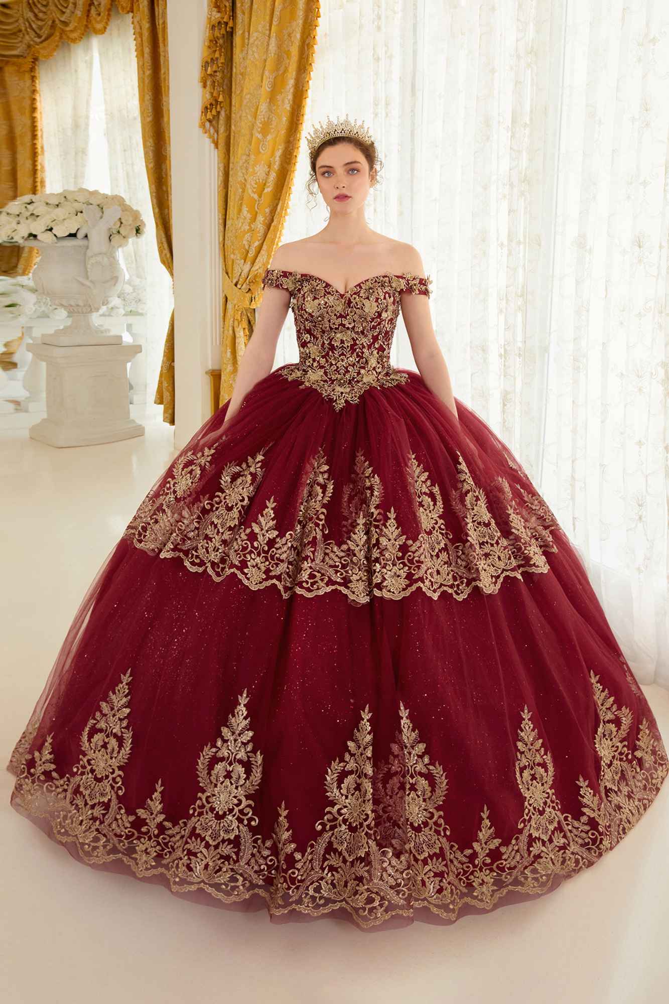 Ladivine 15705 Princess A-Line Off the Shoulder Ball Quinceanera Dress - Luzilly Bridal & Apparel