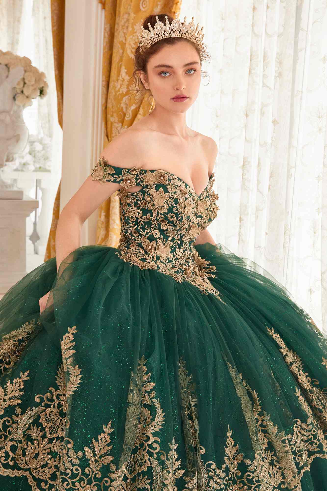 Ladivine 15705 Princess A-Line Off the Shoulder Ball Quinceanera Dress - Luzilly Bridal & Apparel