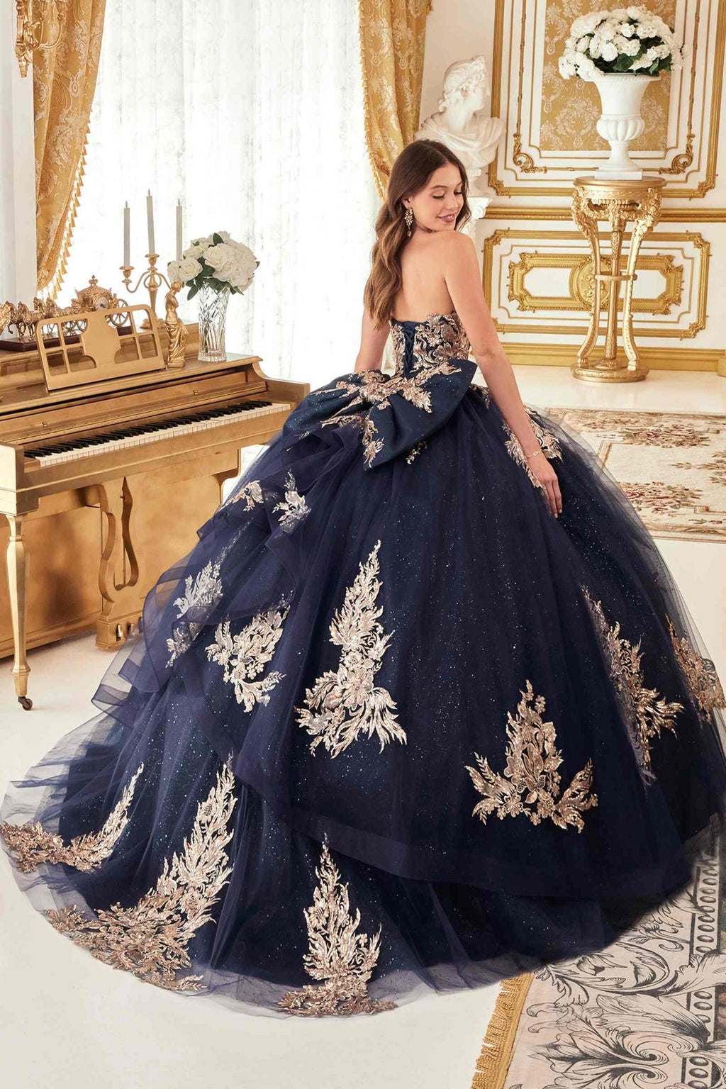 Ladivine 15715 Strapless Quinceanera Poofy A-Line Sweet 16 Gown - Luzilly Bridal & Apparel