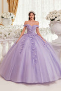 Ladivine 15717 Off the Shoulder 3D Floral Applique Quinceanera Gown - Luzilly Bridal & Apparel