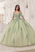 Ladivine 15725 Off Shoulder Half Sleeve Poofy Quinceanera Gown - Luzilly Bridal & Apparel