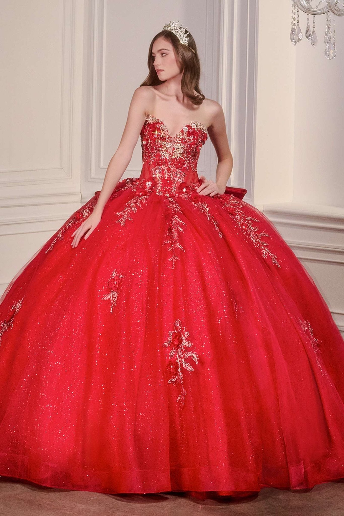 Ladivine 15726 Strapless Sweetheart Quinceanera Ball Gown - Luzilly Bridal & Apparel