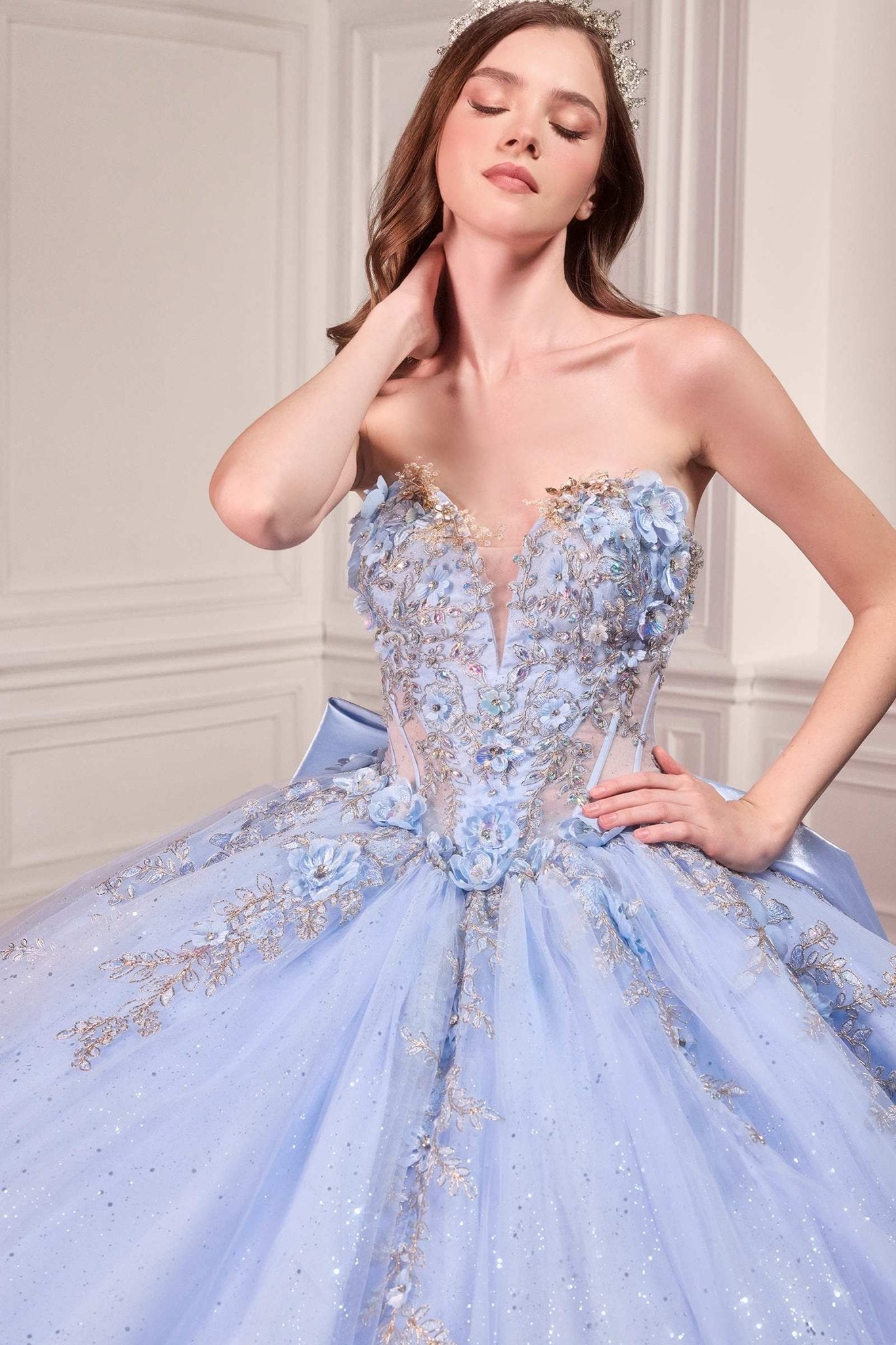 Ladivine 15726 Strapless Sweetheart Quinceanera Ball Gown - Luzilly Bridal & Apparel