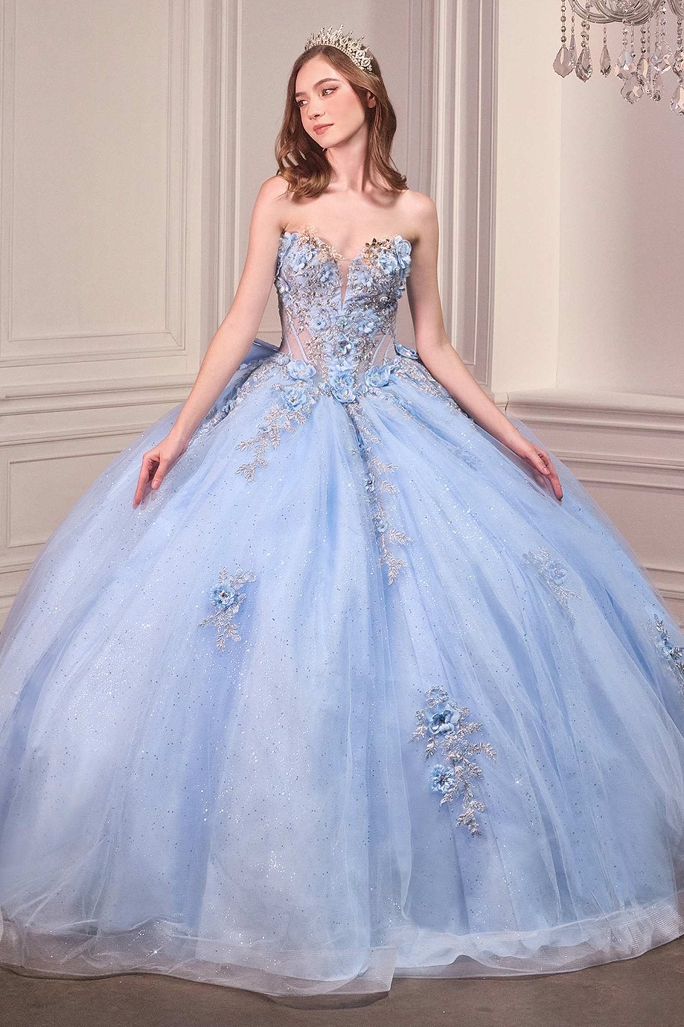 Ladivine 15726 Strapless Sweetheart Quinceanera Ball Gown - Luzilly Bridal & Apparel