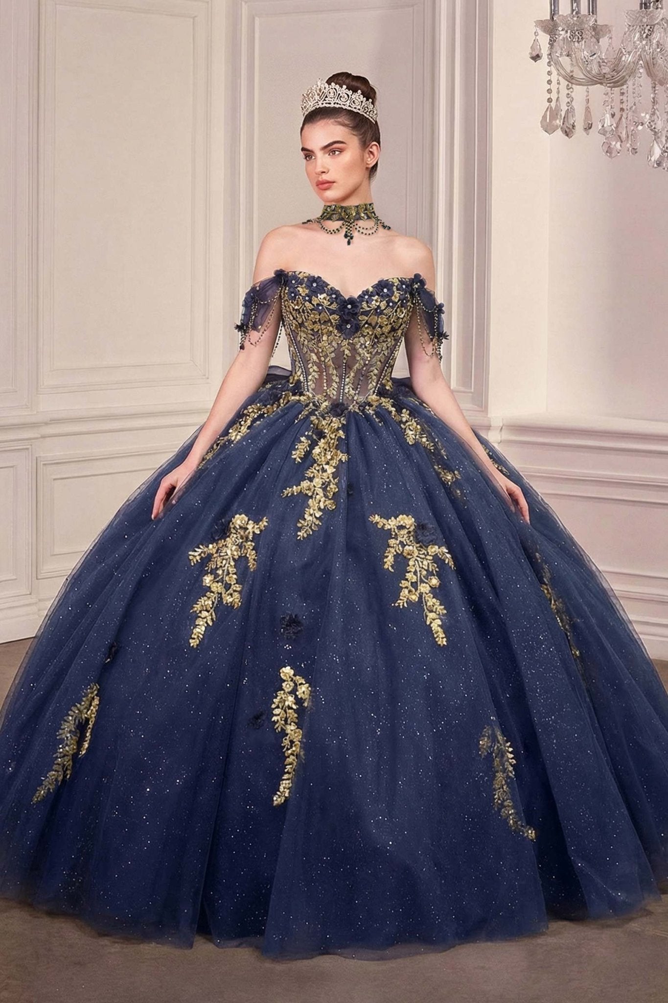 Ladivine 15728 Off Shoulder Quinceanera Ball Gown - Luzilly Bridal & Apparel