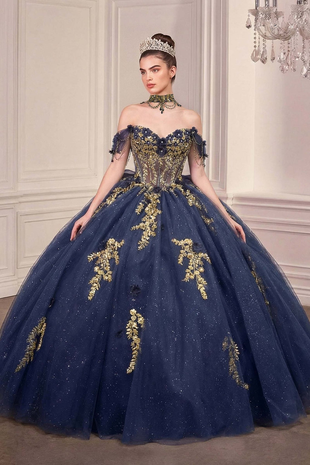 Ladivine 15728 Off Shoulder Quinceanera Ball Gown - Luzilly Bridal & Apparel