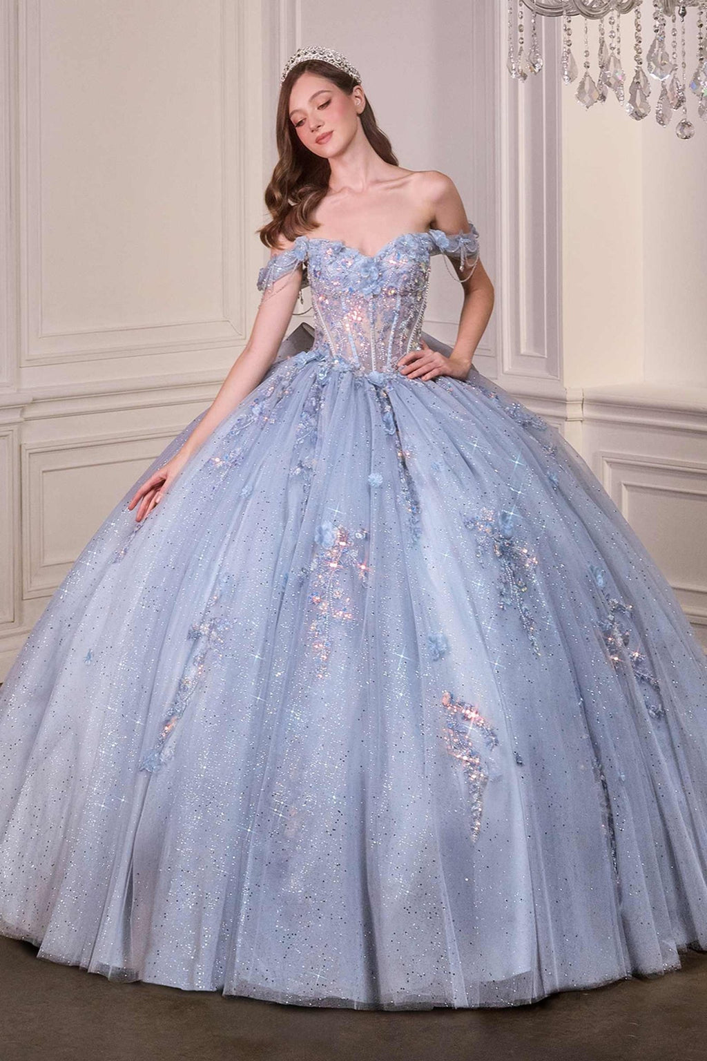 Ladivine 15728 Off Shoulder Quinceanera Ball Gown - Luzilly Bridal & Apparel