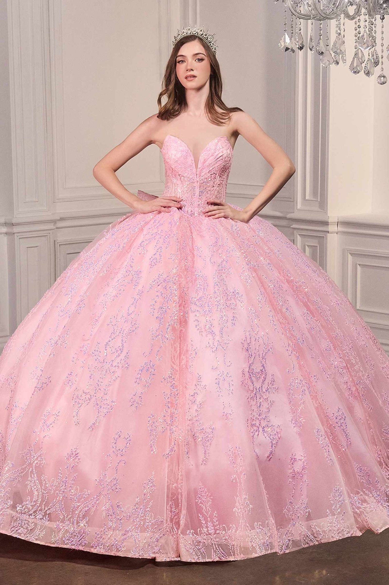 Ladivine 15732 Fairytale Strapless Sweetheart Cinderella Quinceanera Ball Gown - Luzilly Bridal & Apparel
