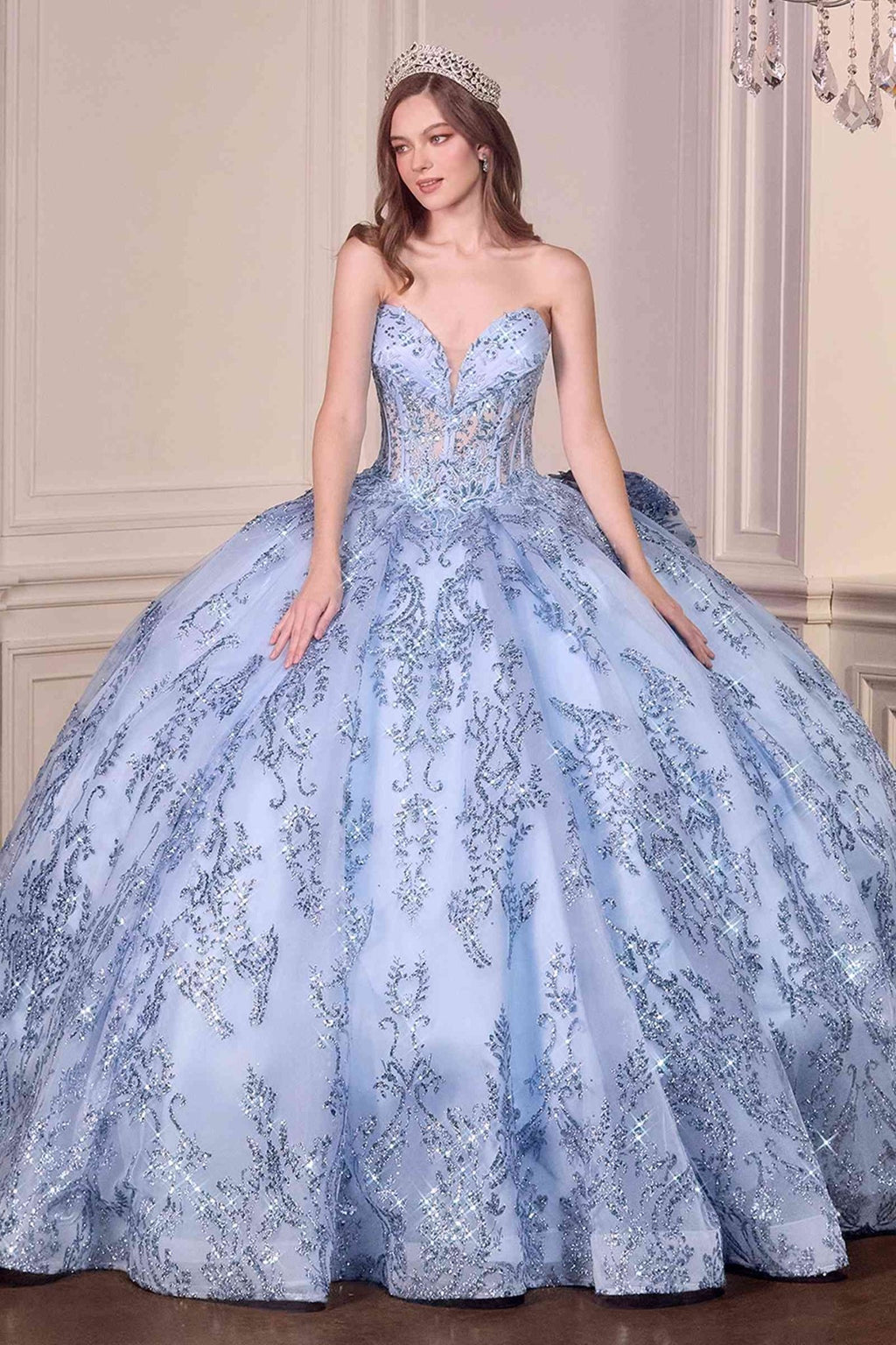 Ladivine 15732 Fairytale Strapless Sweetheart Cinderella Quinceanera Ball Gown - Luzilly Bridal & Apparel