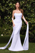Ladivine 7448W Dress One Shoulder Satin Bridal Gown - Luzilly Bridal & Apparel